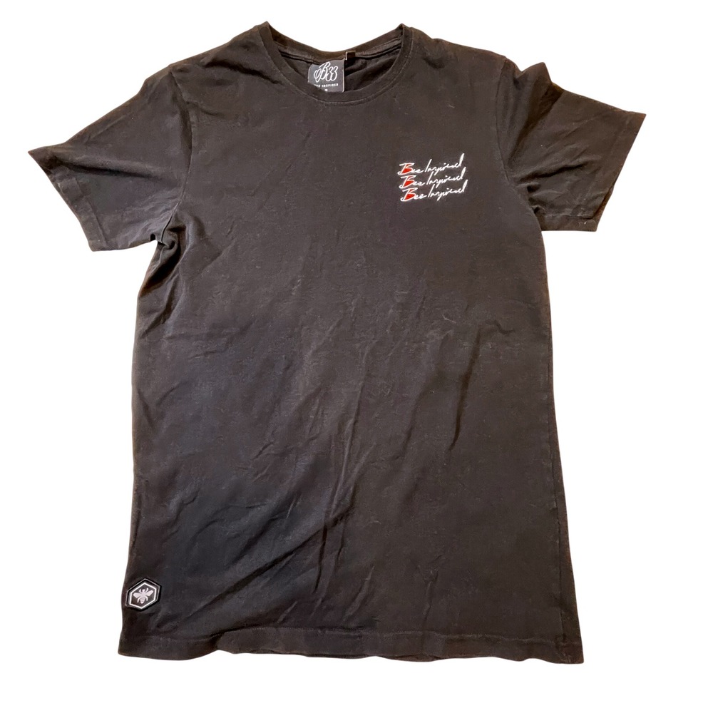 Bee Inspired Graphic T-Shirt Casual Everyday‎ Wear Black Cotton Blend Men's M